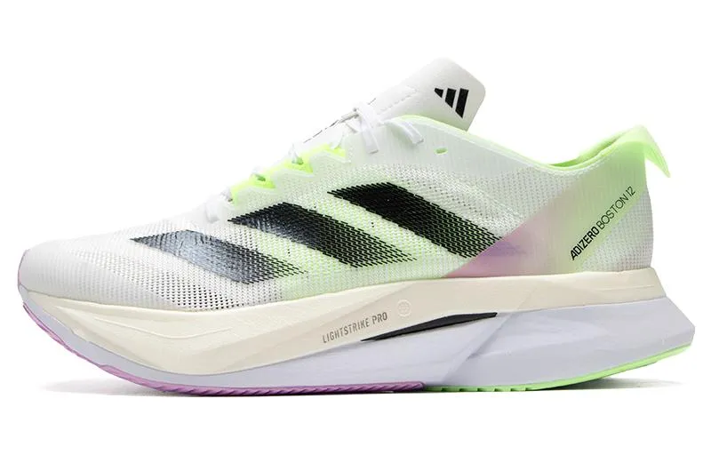 Adidas Adizero Boston 12 Cloud White Core Black Green Spark