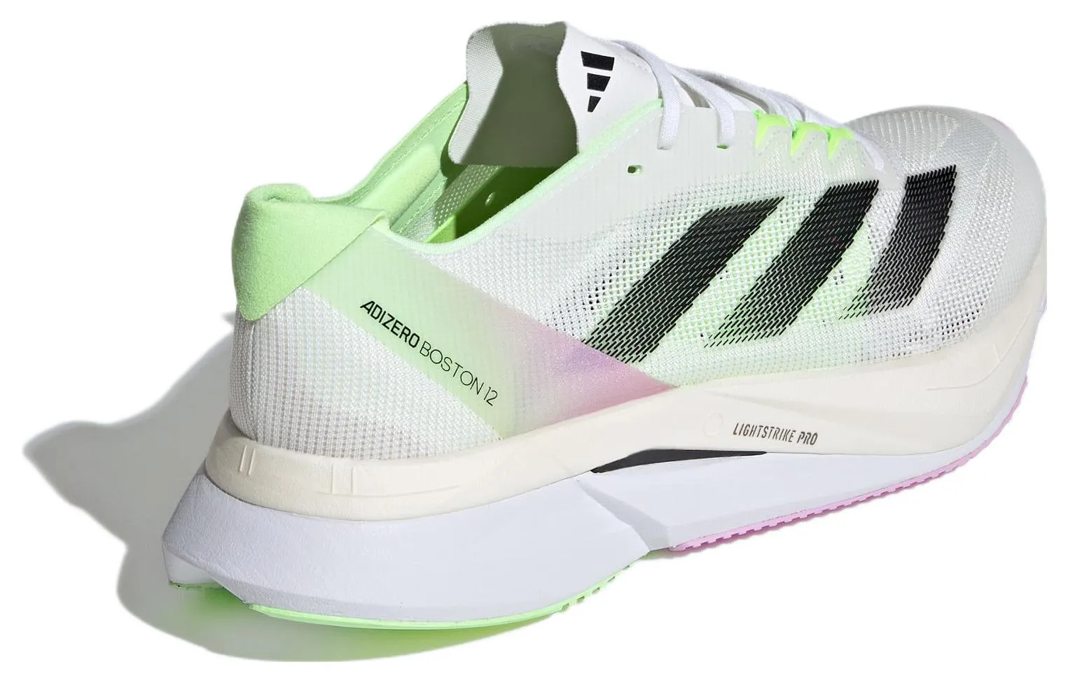 Adidas Adizero Boston 12 Cloud White Core Black Green Spark