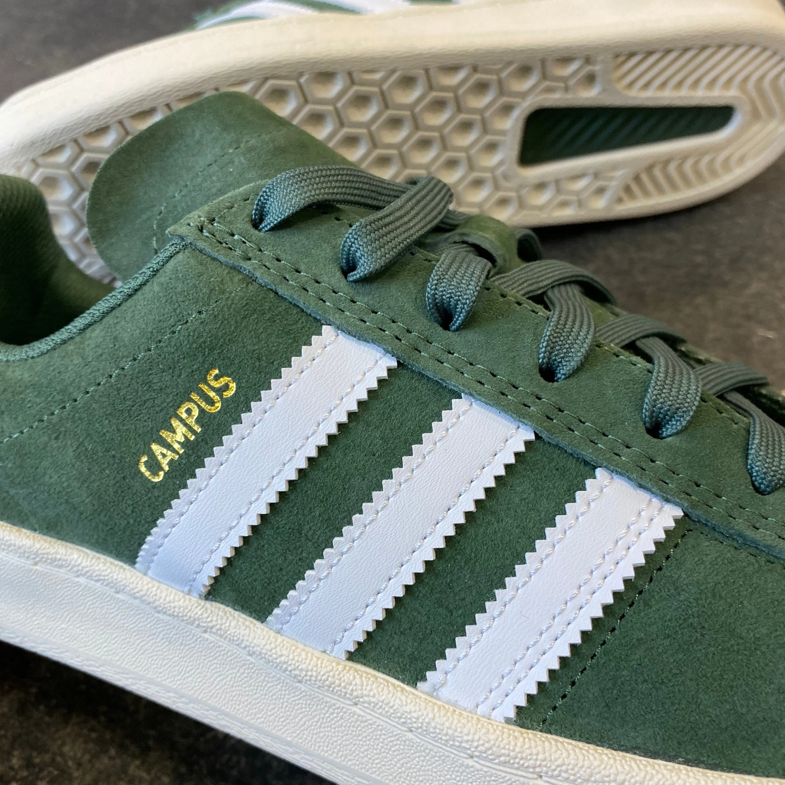 Adidas Campus ADV Green Suede Greoxi/Ftwwht