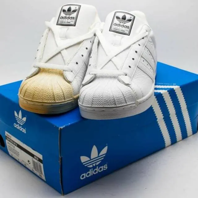 Adidas men's vintage 2002 superstar 2 tumble leather 664818 white sz 8.5