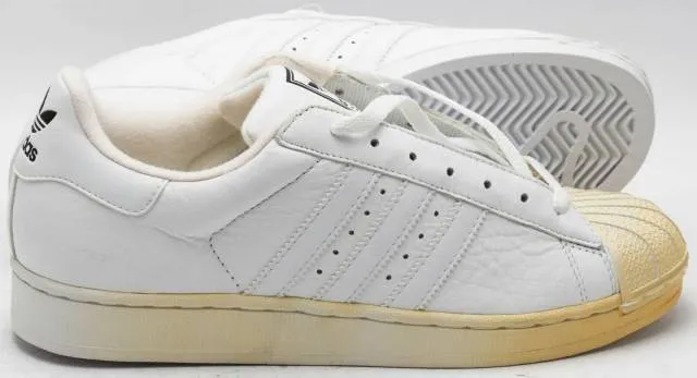 Adidas men's vintage 2002 superstar 2 tumble leather 664818 white sz 8.5