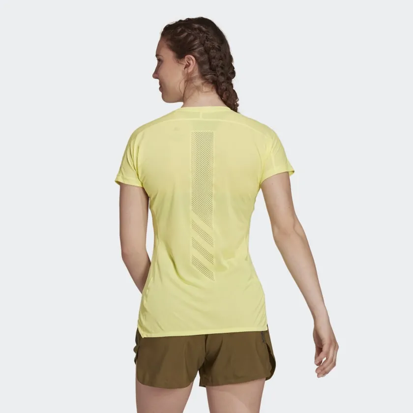 adidas Women's  Terrex Parley Agravic Trail Running All Round Tee Pulse Yellow