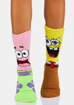 Bikini Bottom Boys Fuzzy Crew Socks-