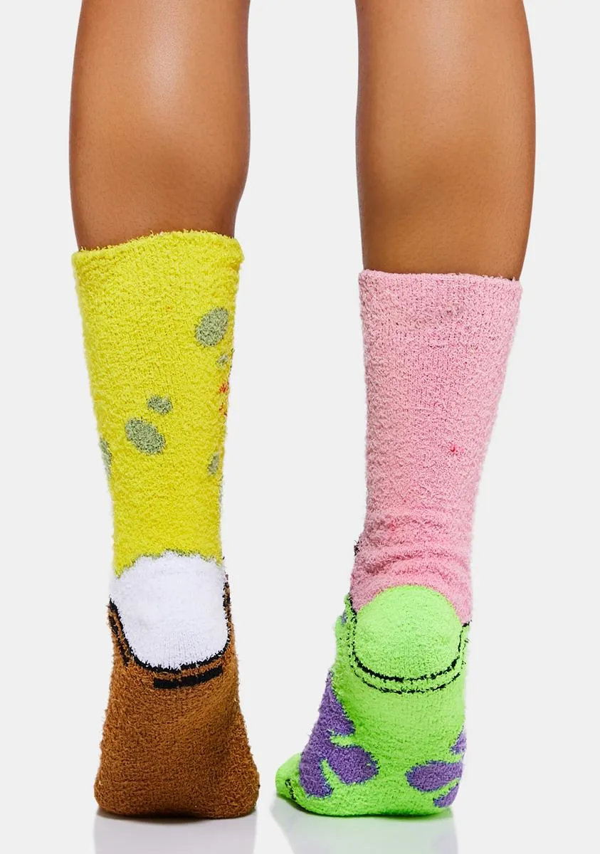 Bikini Bottom Boys Fuzzy Crew Socks-