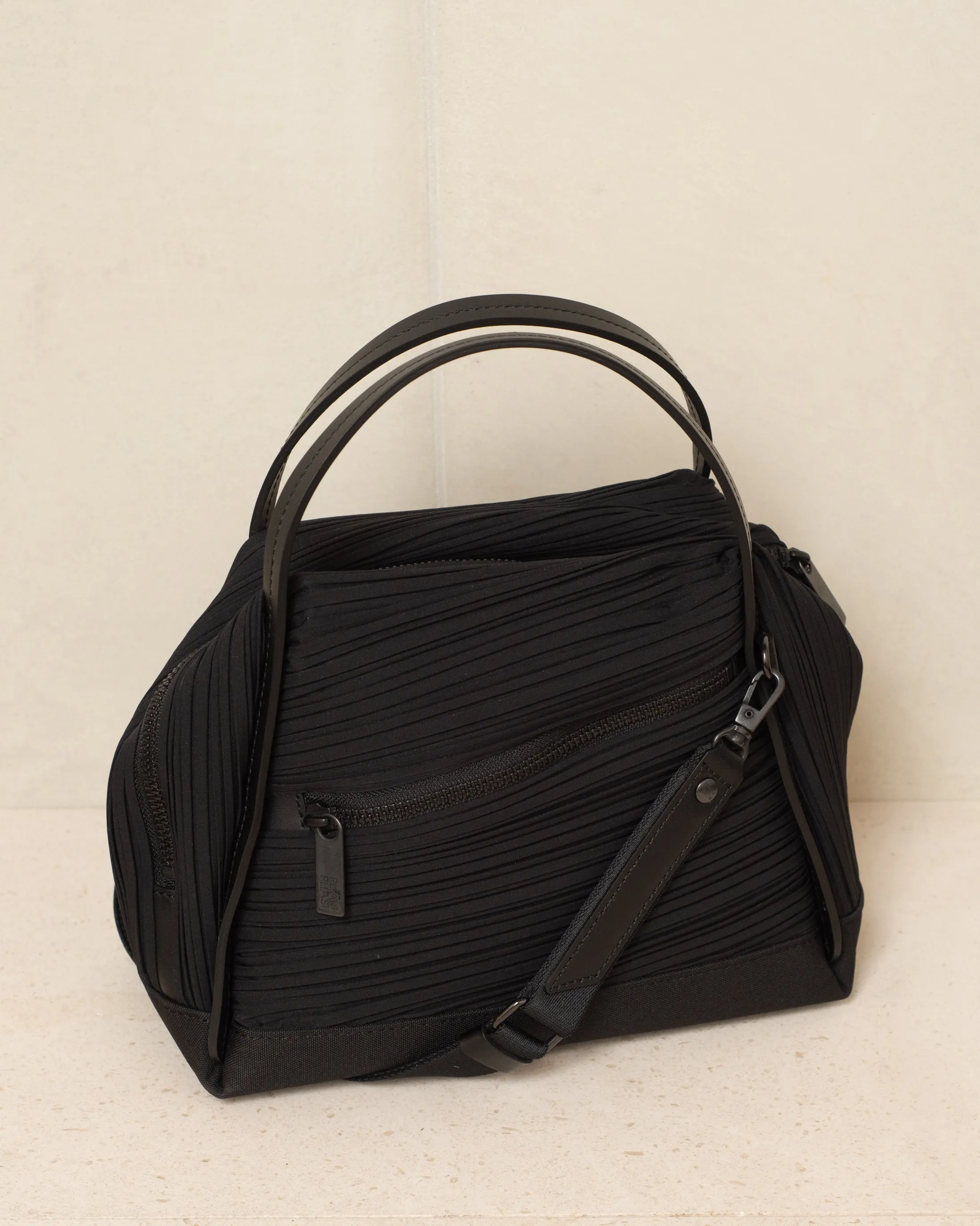 Black Classic Bias Pleats Bag