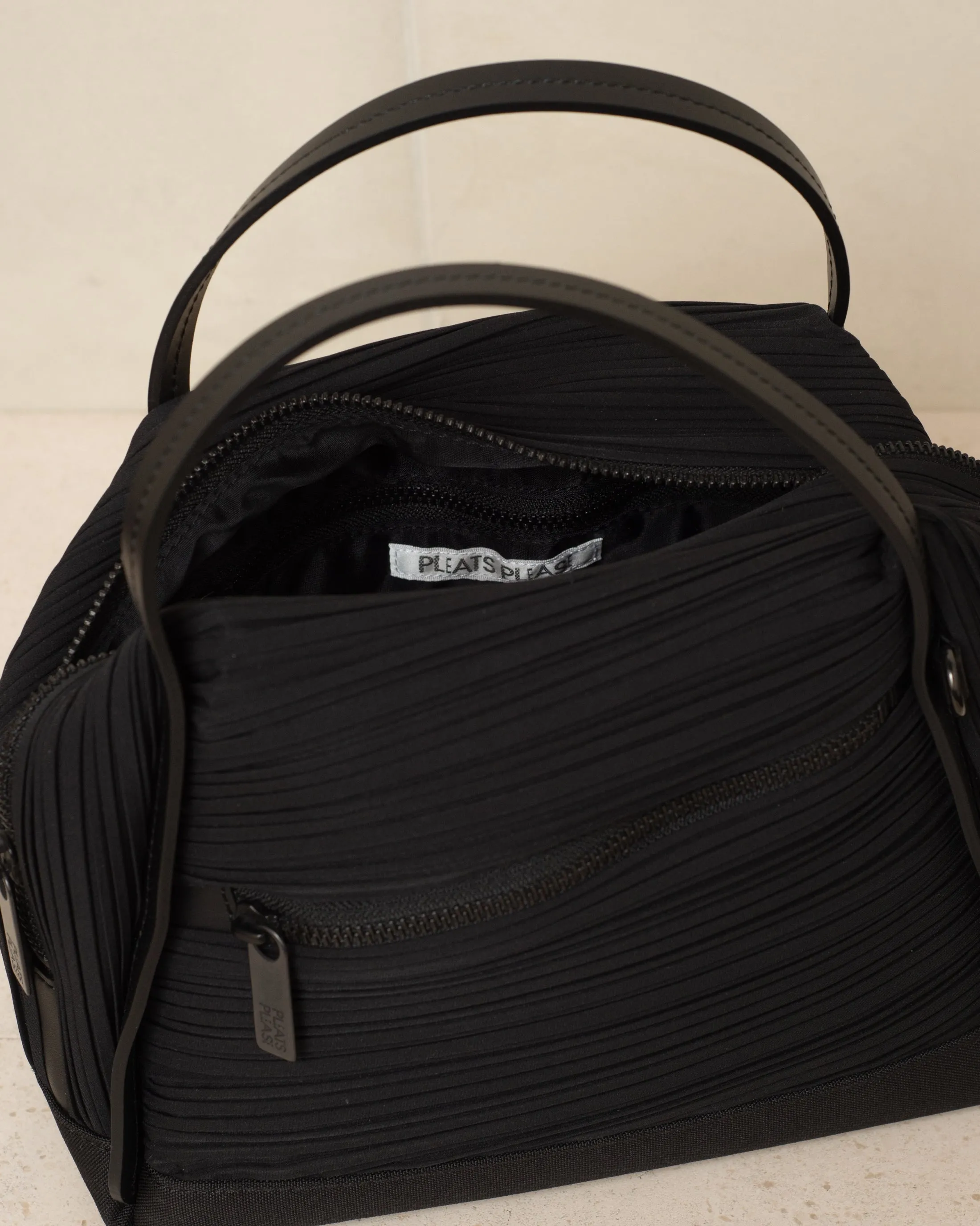 Black Classic Bias Pleats Bag