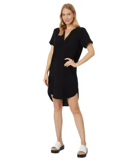 bobi Los Angeles Short Sleeve Split-Neck Short Dress Women's