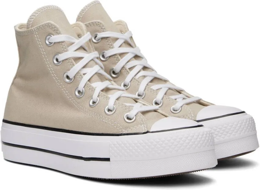 Converse Beige Chuck Taylor All Star Lift Platform Sneakers