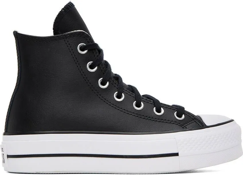 Converse Black Leather Chuck Taylor All Star Lift High Sneakers