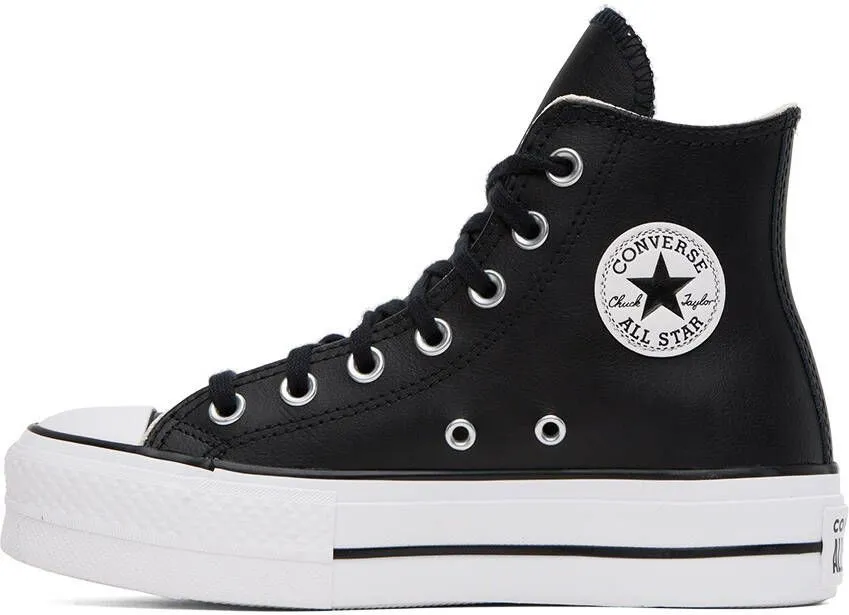 Converse Black Leather Chuck Taylor All Star Lift High Sneakers