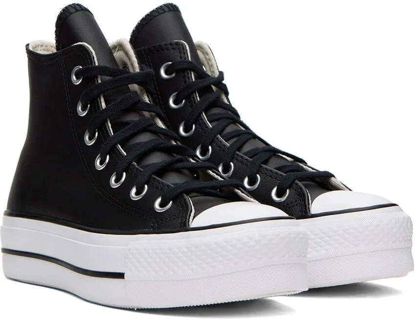 Converse Black Leather Chuck Taylor All Star Lift High Sneakers