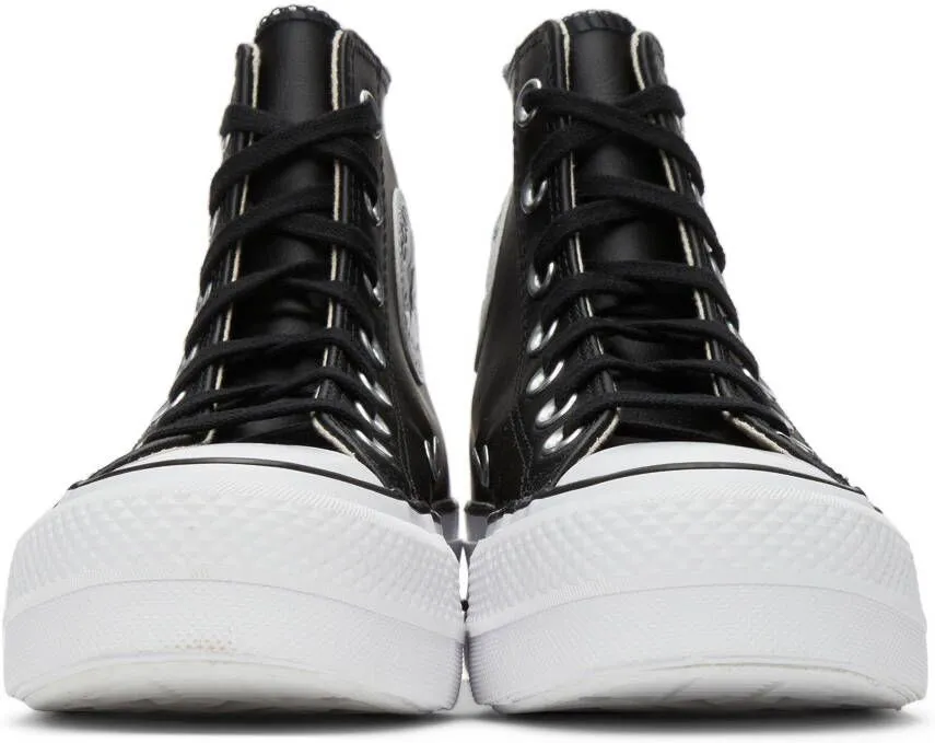 Converse Black Leather Chuck Taylor All Star Lift High Sneakers