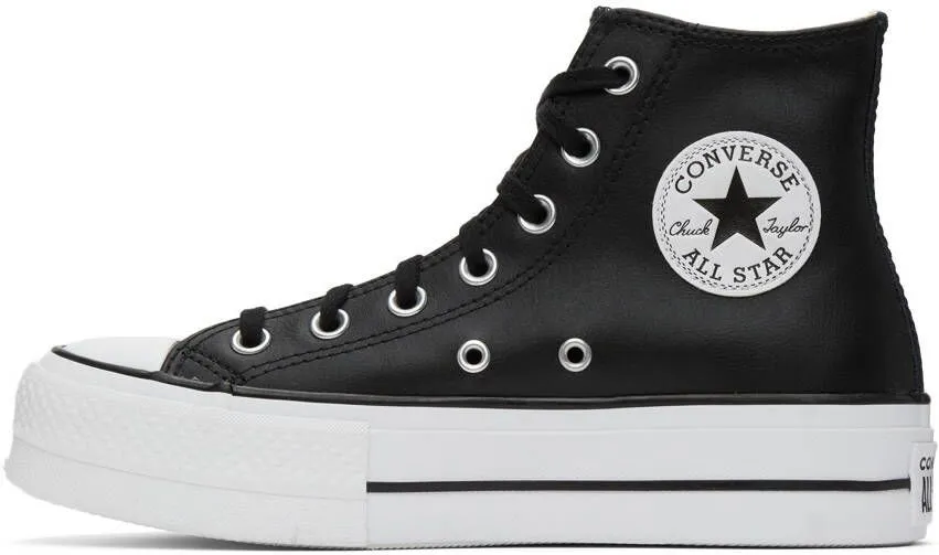 Converse Black Leather Chuck Taylor All Star Lift High Sneakers