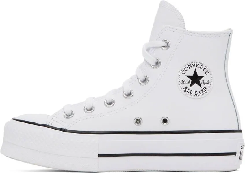 Converse White Leather Chuck Taylor All Star Lift High Sneakers