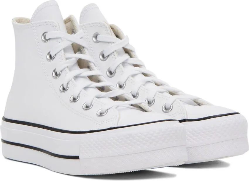 Converse White Leather Chuck Taylor All Star Lift High Sneakers