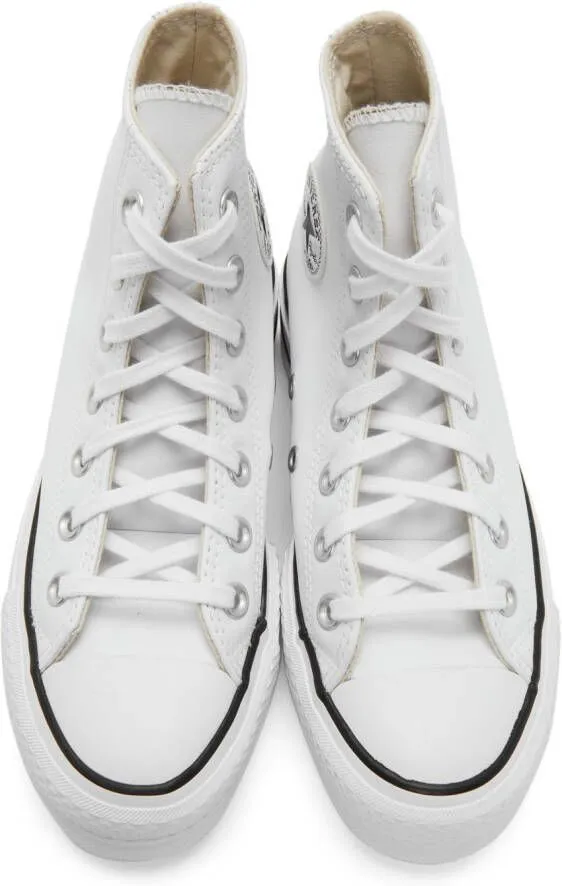 Converse White Leather Chuck Taylor All Star Lift High Sneakers