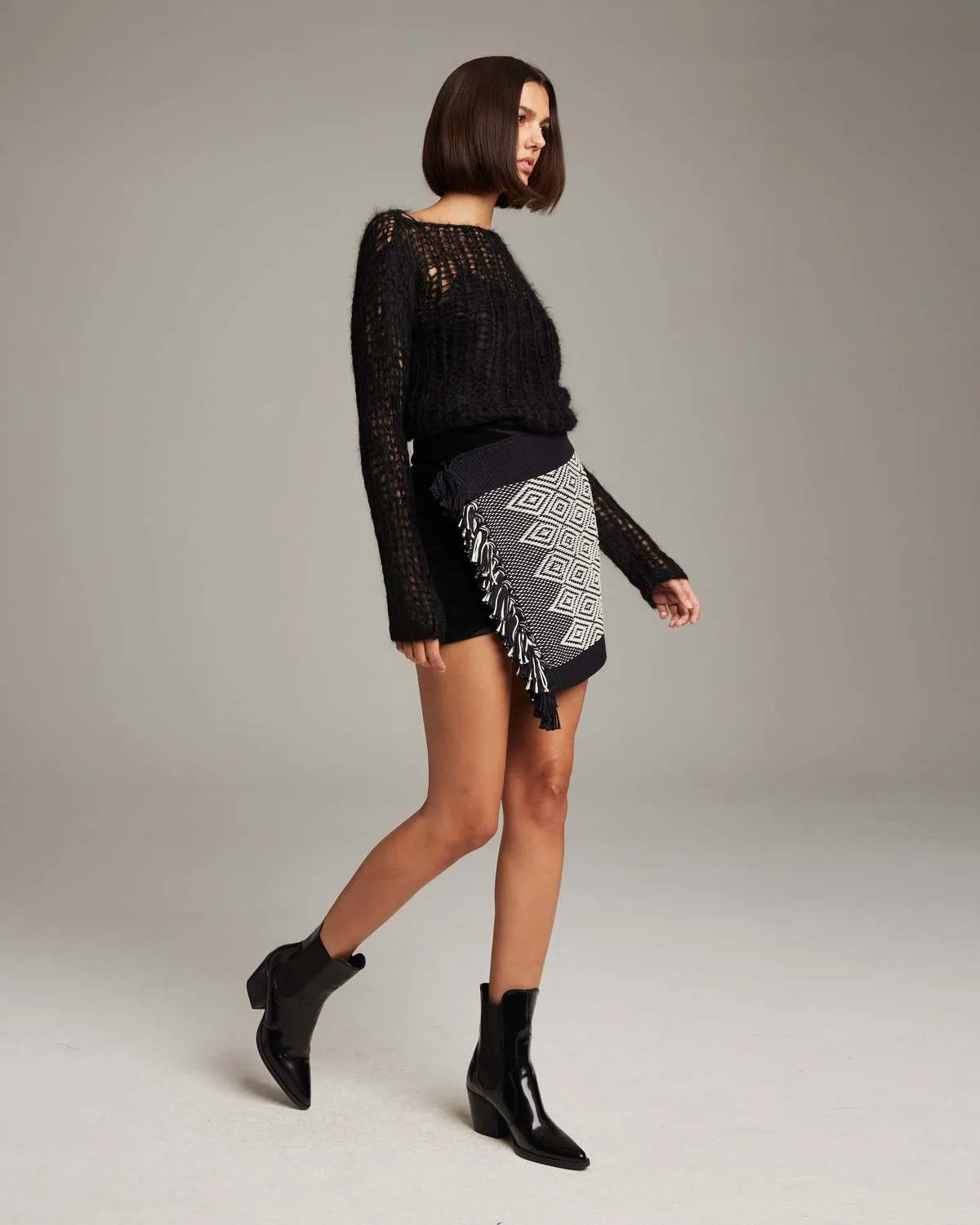 Diamante Mini Wrap Skirt