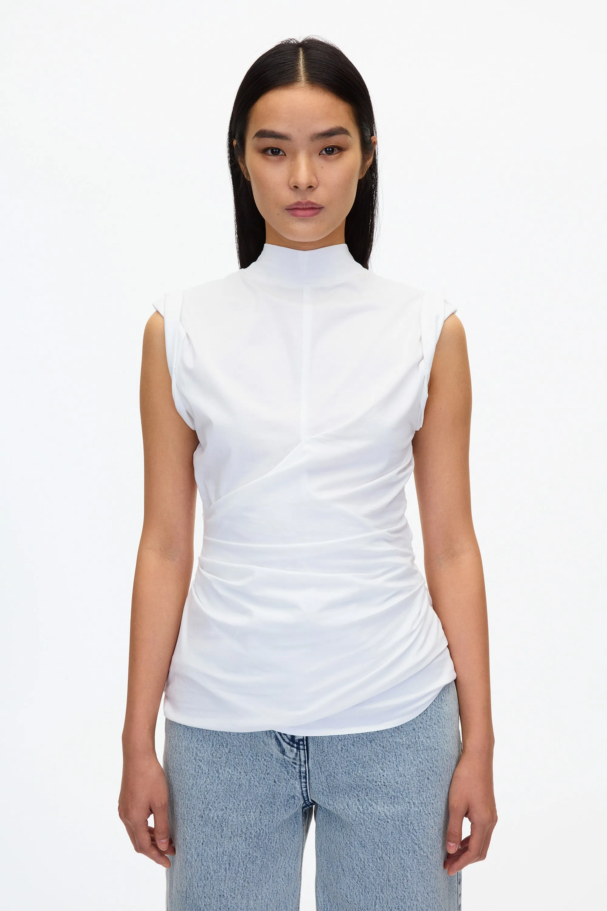 Draped Mockneck Tank