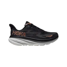 HOKA CLIFTON 9 BLACK/ROSE GOLD - WOMENS