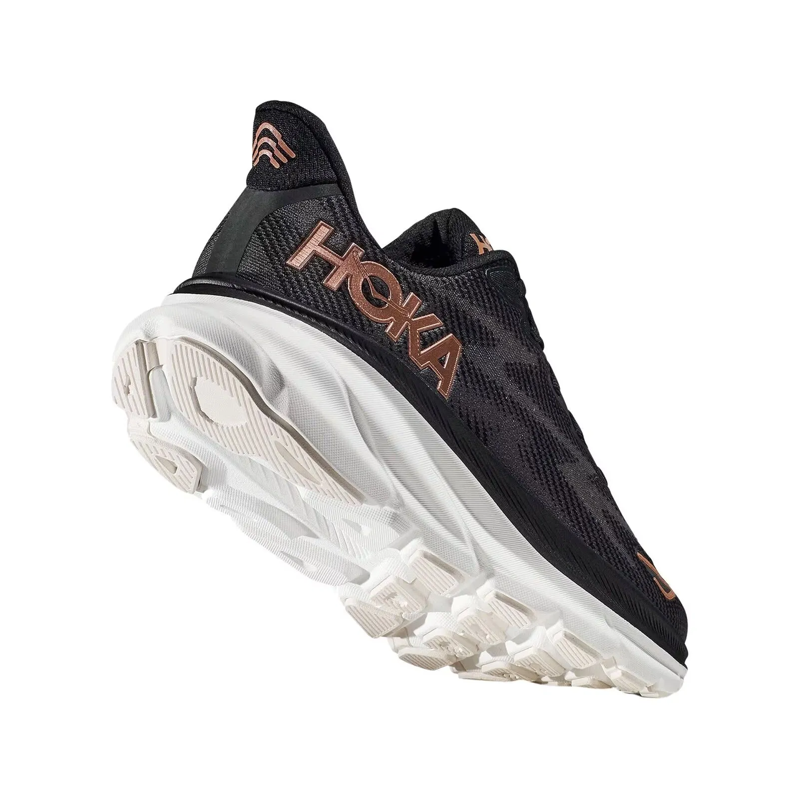 HOKA CLIFTON 9 BLACK/ROSE GOLD - WOMENS