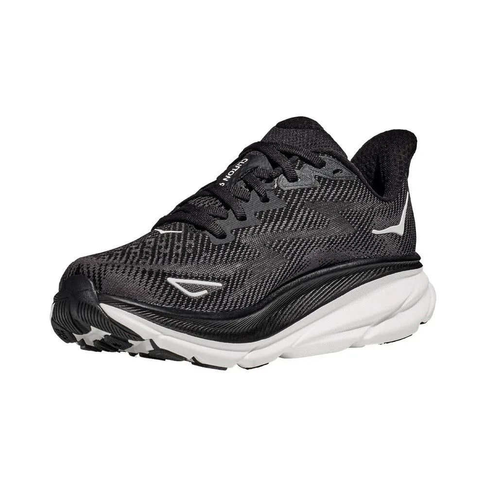 HOKA CLIFTON 9 BLACK/WHITE - WOMENS