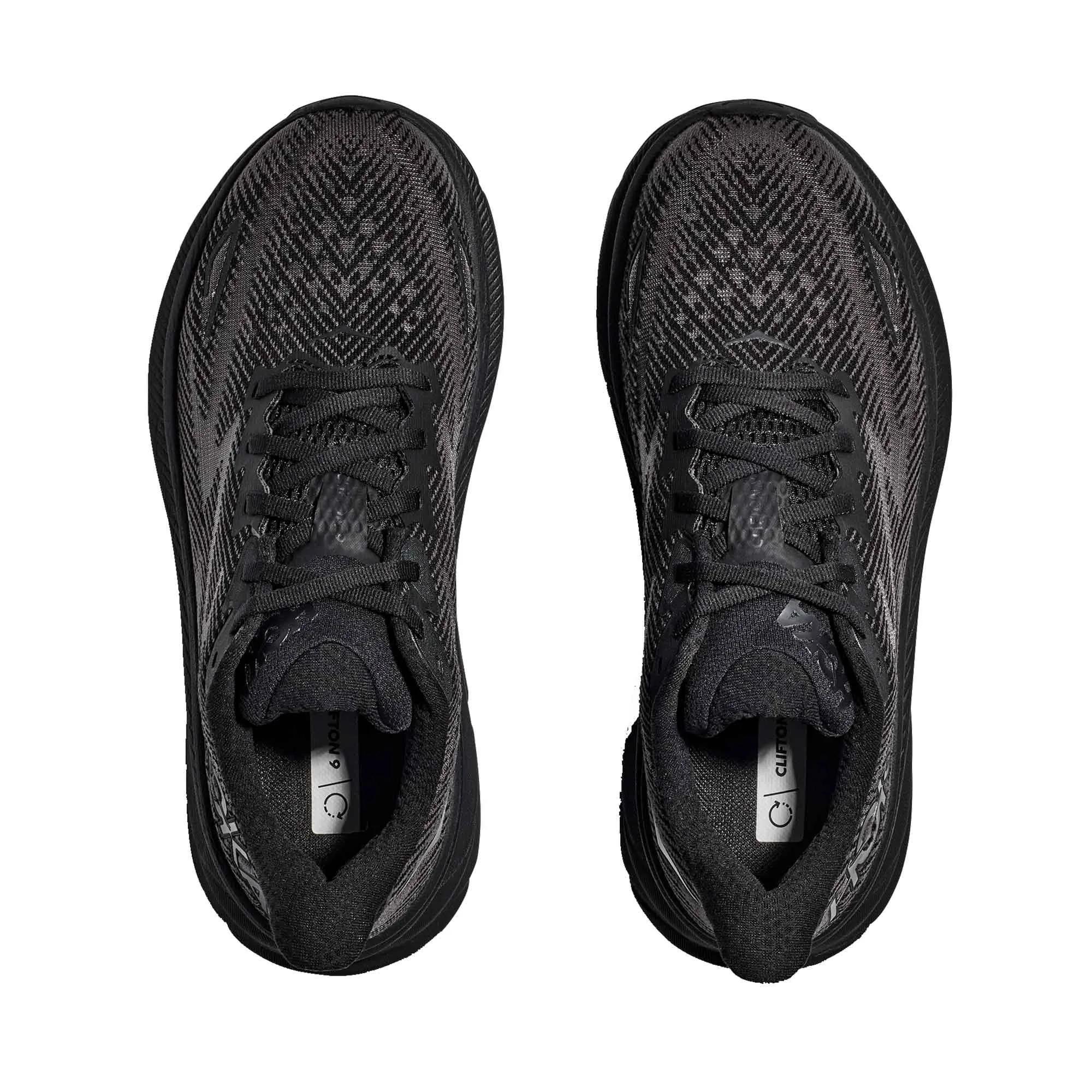 Hoka  Clifton 9 Mens Running Shoes Black/Black