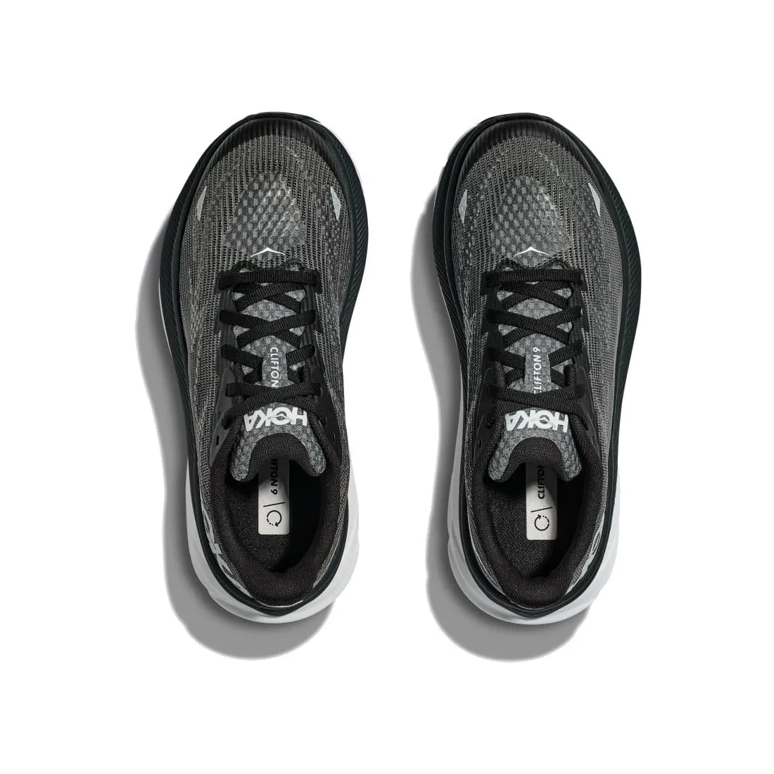 HOKA CLIFTON 9 YOUTH BLACK/WHITE - KIDS