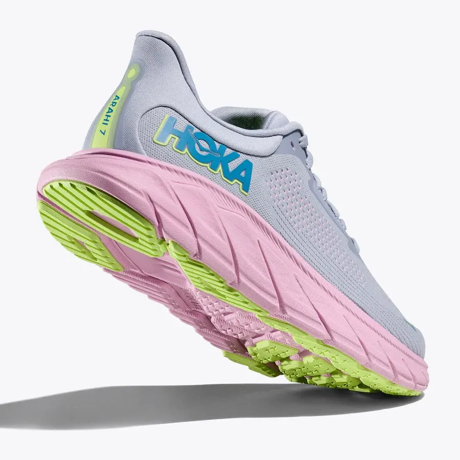 Hoka Women's Arahi 7 Wide Fit  Running Shoes Gull / Pink Twilight