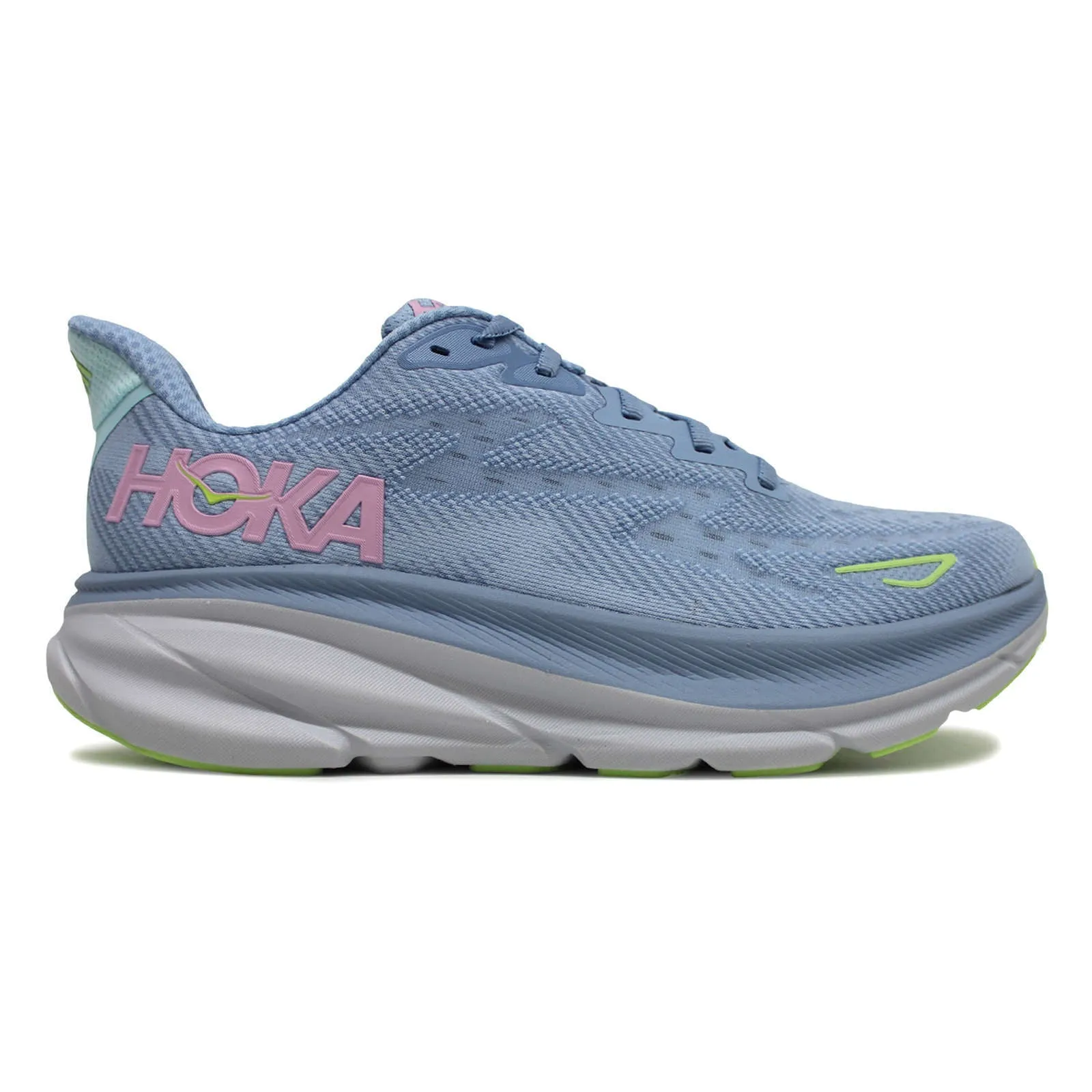 Hoka Womens Trainers Clifton 9 Lace Up Low Top Running Textile - UK 6