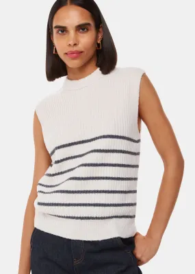 Ivory Stripe Textured Tank