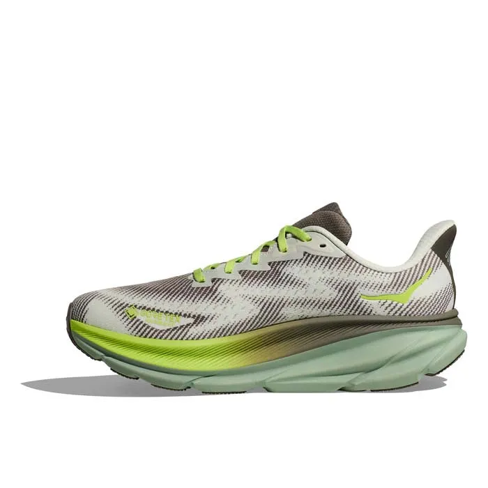 Mens Hoka Clifton 9 GTX in Slate/Aloe Vera