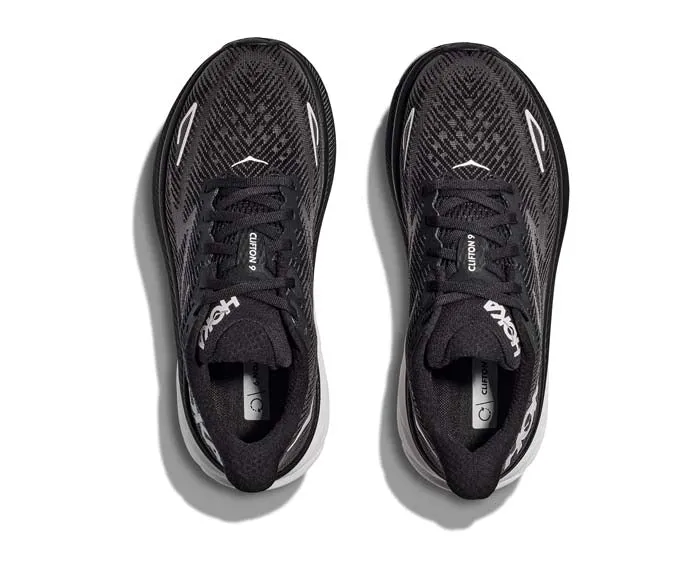 Men's Hoka Clifton 9 in Black/White