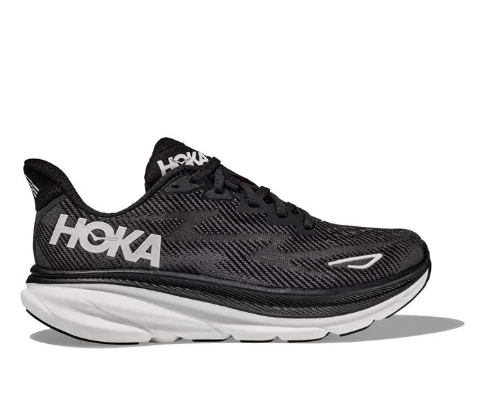 Men's Hoka Clifton 9 in Black/White