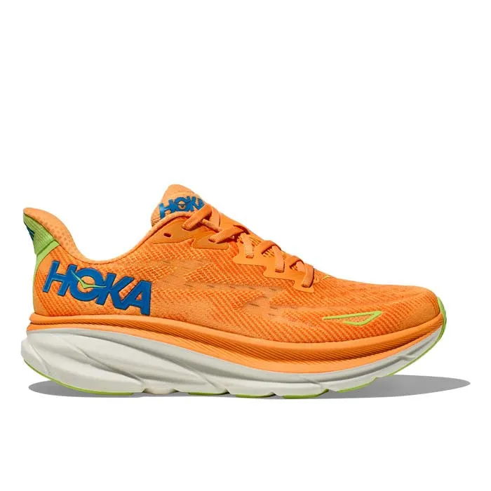 Mens Hoka Clifton 9 in Solar Flare/Lettuce