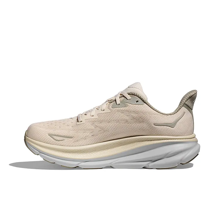 Mens Hoka Clifton 9 Wide in Oat Milk/Barley