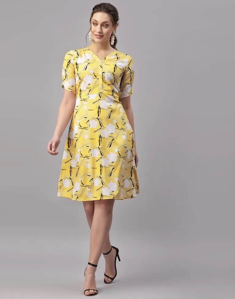 Mustard Printed Dress