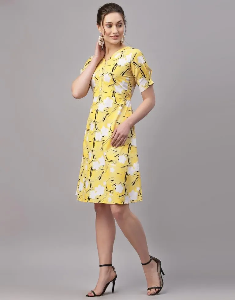 Mustard Printed Dress