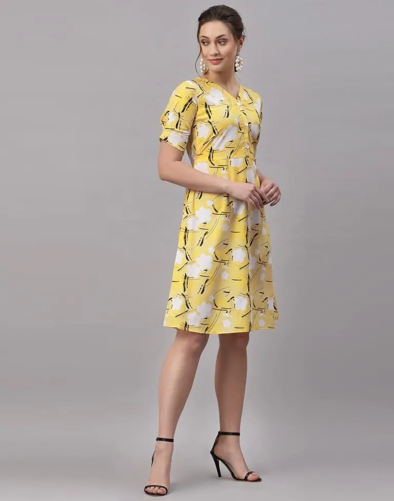 Mustard Printed Dress