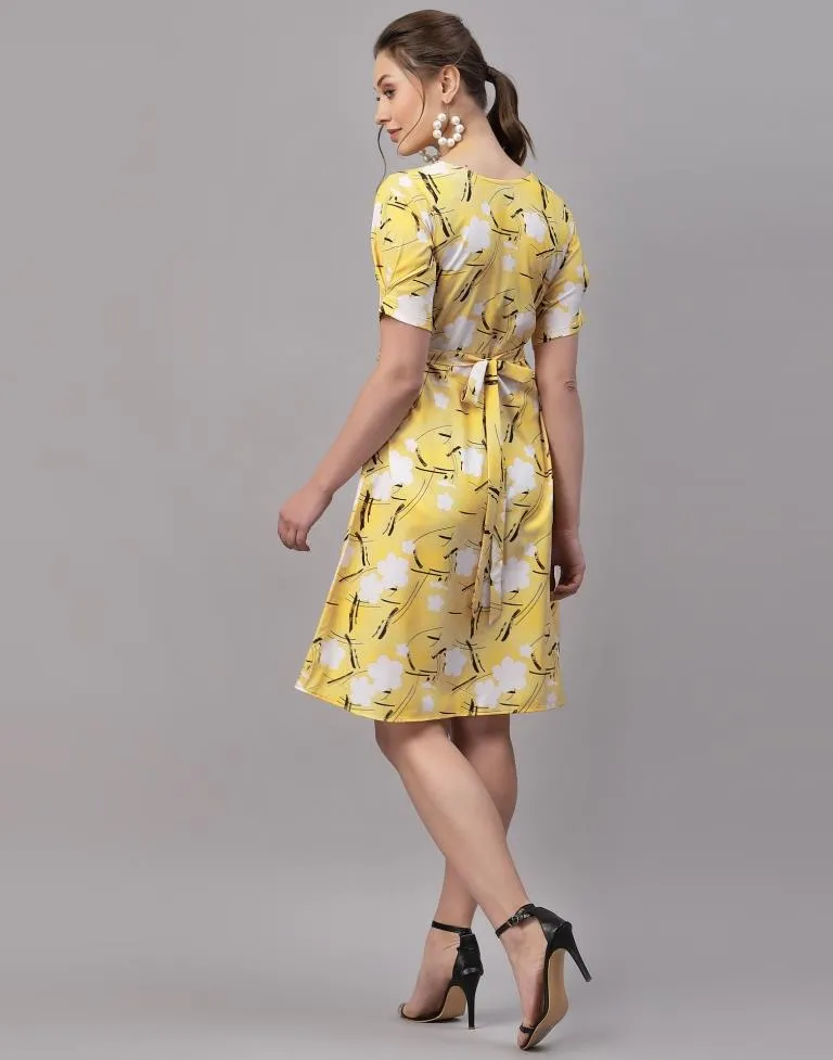 Mustard Printed Dress