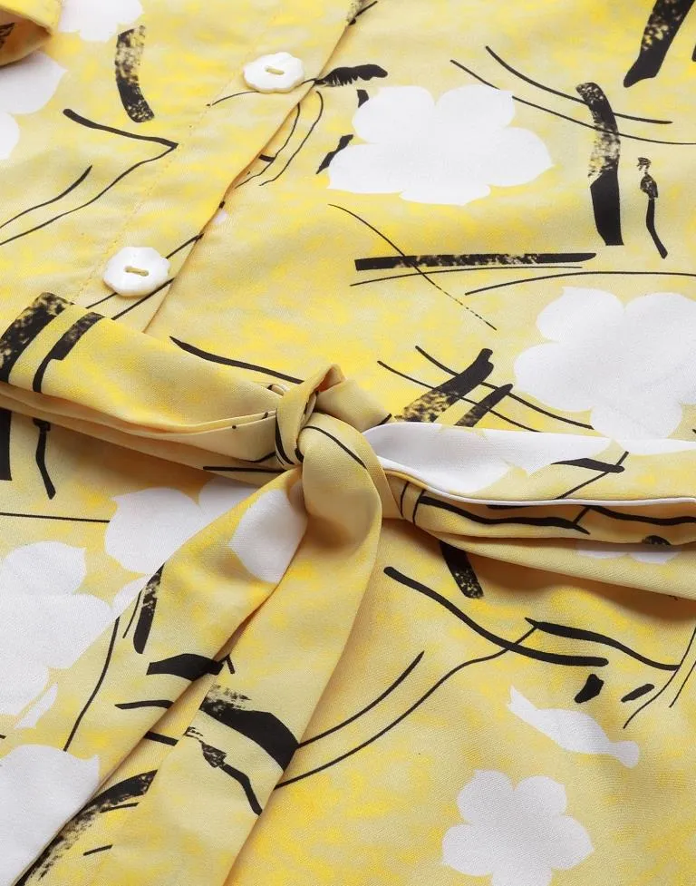 Mustard Printed Dress