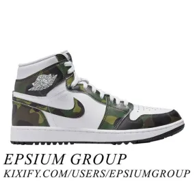 Nike air jordan 1 high golf (camo/ legion green/ black/ white) men us 8-13 dq0660-300