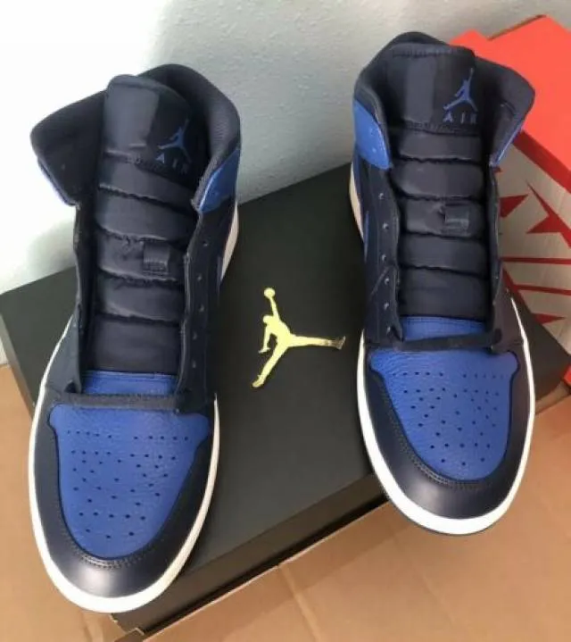 Nike air jordan 1 mid obsidian black game royal blue men’s 12