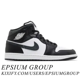 Nike air jordan 1 mid se (panda elephant/ off noir/ black/ white/ black) men us 8-13 fb9911-001