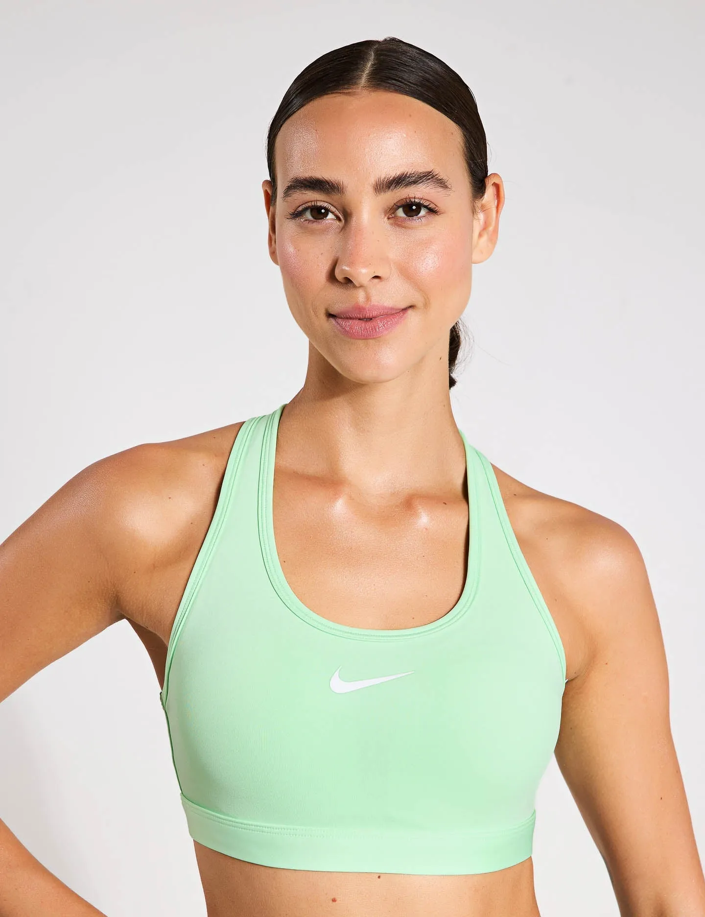 Nike Swoosh Medium Support Bra - Vapor Green/White