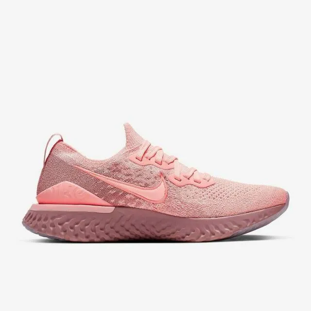 Nike Women's Epic React Flyknit 2 Pink Tint/Rust Pink Sh...