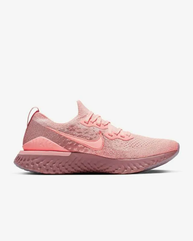 Nike Women's Epic React Flyknit 2 Pink Tint/Rust Pink Sh...