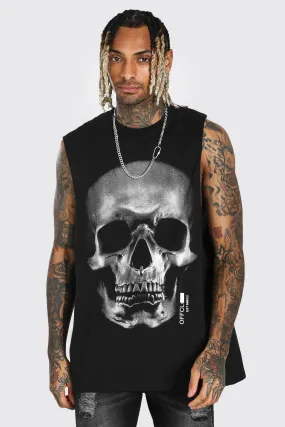 Oversized Skull Front Print Tank