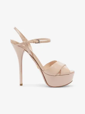 Platform Sandals 130 Nude Patent Leather EU 39 UK 6