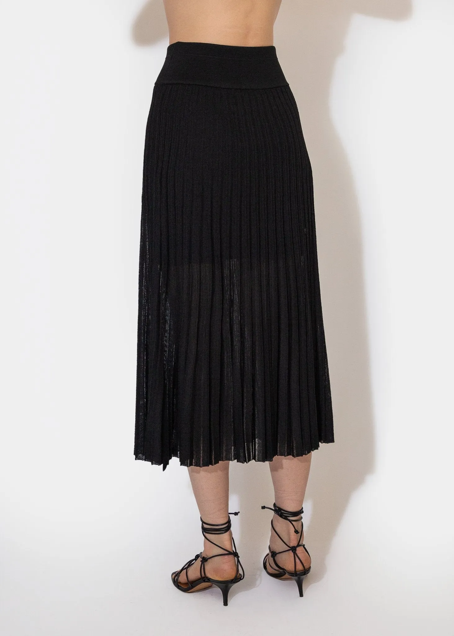 Sheer Pleat Skirt Black