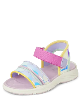 The Children's Place Toddler Girls Holographic Sandals